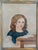 We are selling this charming folk art painting of a girl. This oil on canvas painting is possibly a student or folk...