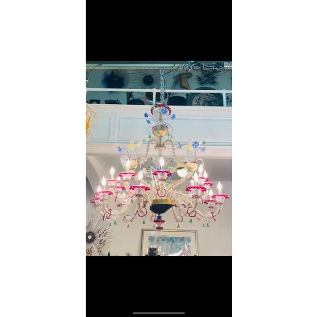 Monumental Elaborate Murano Chandelier For Sale - Image 4 of 9