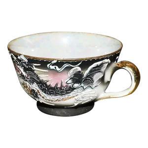 Antique Japonisme Moriage Dragon Ware Cup in Black - 1920s