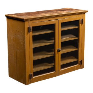 Late 19th Century Early Rustic Painted Farmhouse Cabinet For Sale