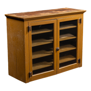 Late 19th Century Early Rustic Painted Farmhouse Cabinet