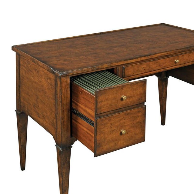 Traditional Woodbridge Furniture Marseille Dual File Storage Writing Desk For Sale - Image 3 of 4