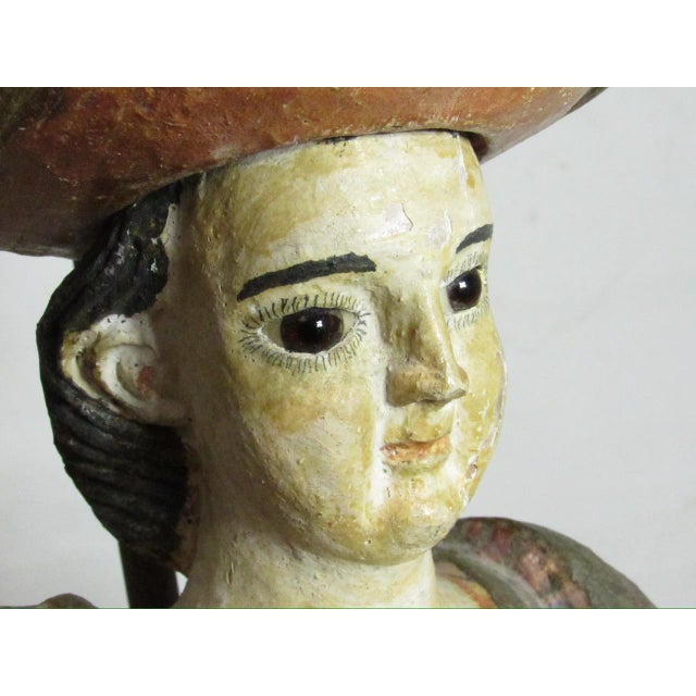 18th/19th Century Spanish Colonial Santo Figure Lamp For Sale - Image 10 of 18