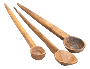 Traditional Pastoral Wooden Spoons, 1940s, Set of 3