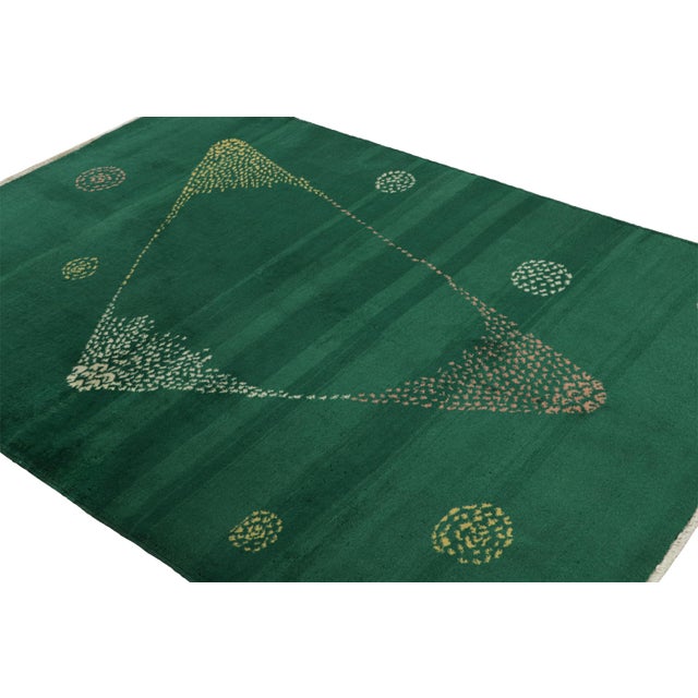 Hand-knotted in wool, circa 1960 - 1970, this 6x8 Aubusson Style rug is a unique addition to Rug & Kilim Mid-century Pasha...