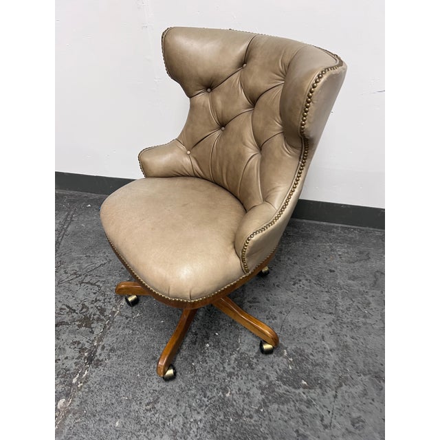 Traditional Century Furniture Camden Leather Office Chair For Sale - Image 3 of 12