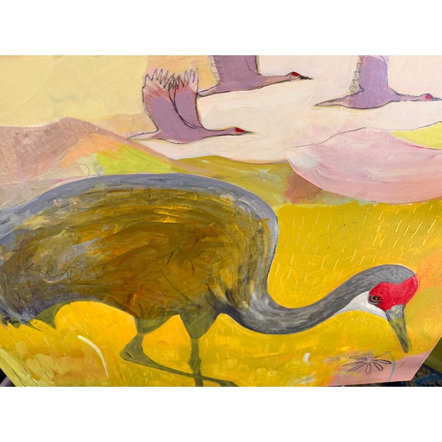 2020s "Bosque Beauty" Lovely Sandhill Crane Painting by LWren Walraven For Sale - Image 5 of 10
