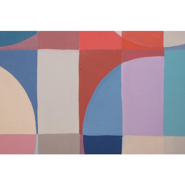 Textile 2026, Color Field, Geometric Minimalism, Primary Tones,Red Breeze, Acrylic Paint on Canvas by Natalia Roman For Sale - Image 7 of 8