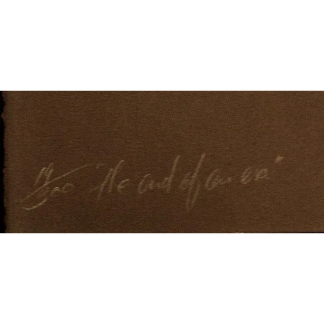 Blue 1980s Noel DeGaetano "End of an Era" Diptych Signed & Numbered Collagraph Artwork, 2pc For Sale - Image 8 of 9