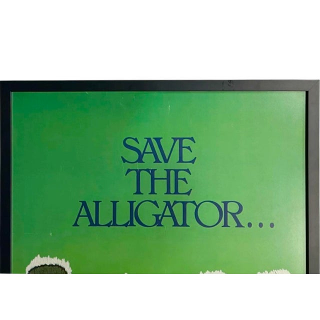 American Vintage “Save the Alligator… Eat a Preppie” Framed Poster 1981 For Sale - Image 3 of 10