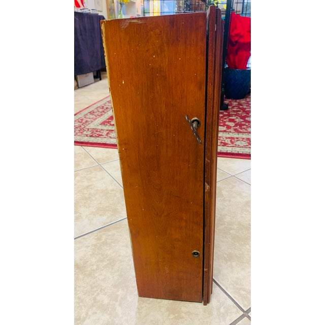 Auburn Antique Oak Clock Case Repurposed as Tobacco Pipe Display Cabinet For Sale - Image 8 of 9