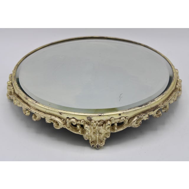Glass Vintage French Plateau Mirrored Tray For Sale - Image 7 of 9