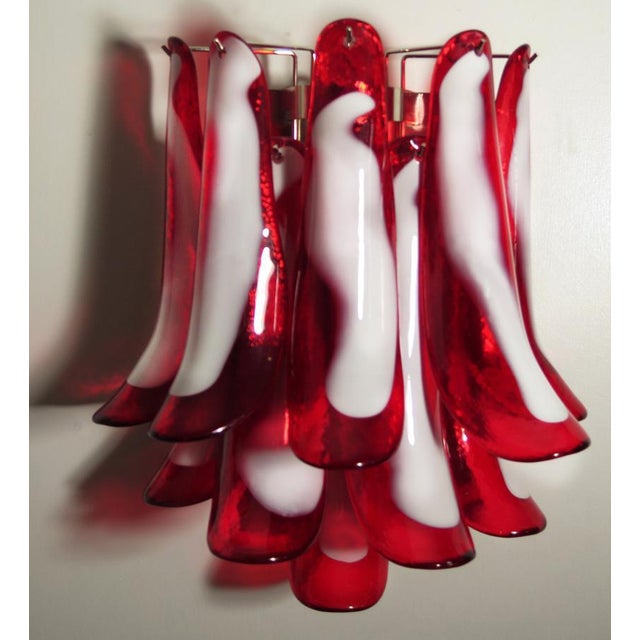 Italian Petal Murano Sconces, 1980s, Set of 4 For Sale - Image 6 of 9