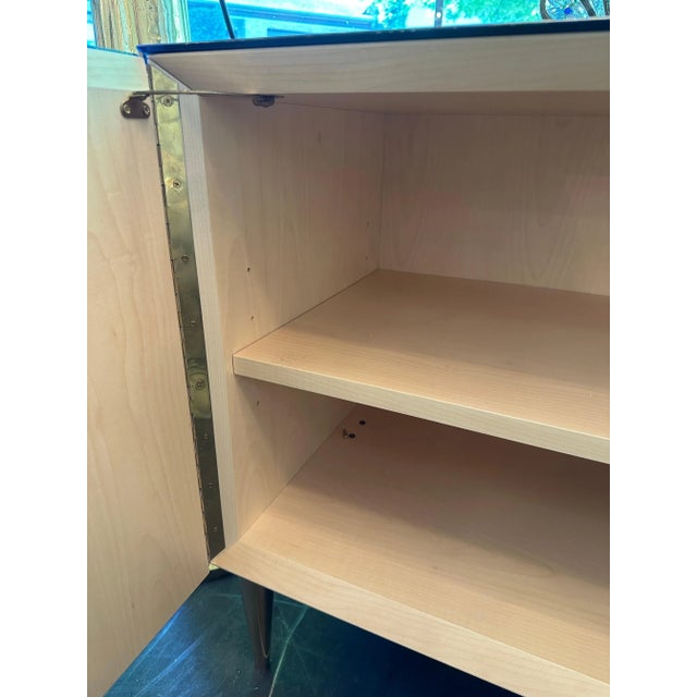 EFFETTO VETRO Italian Blue Tinted Mirror Cabinet For Sale - Image 10 of 10