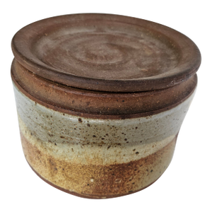 Mid Century Master Potter Byron Temple Signed Covered Stoneware Jar