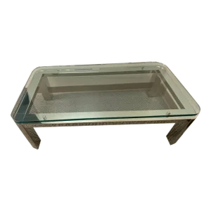 1980s Glass and Chrome Coffee Table