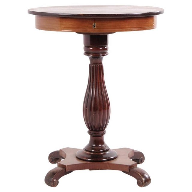 Side Table with Hand-Polished Mahogany Top, 1890s For Sale - Image 13 of 13