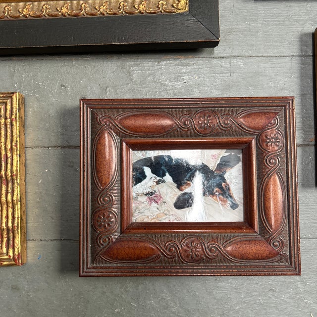 Vintage Collection of 5 Miniature Picture Frames-Set of 5 For Sale - Image 4 of 7