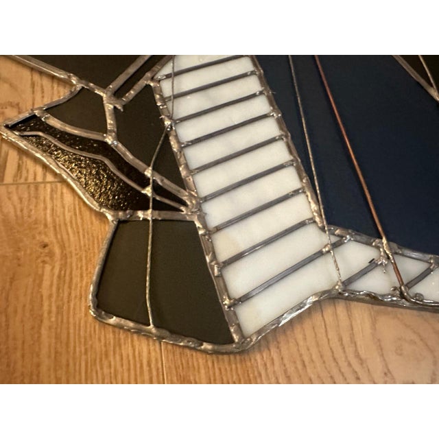 Metal Postmodern Stained Glass Female Face Mirror 1970s For Sale - Image 7 of 10