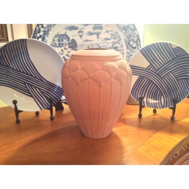Ceramic Contemporary Terra-Cotta Art Deco Inspired Vase For Sale - Image 7 of 13