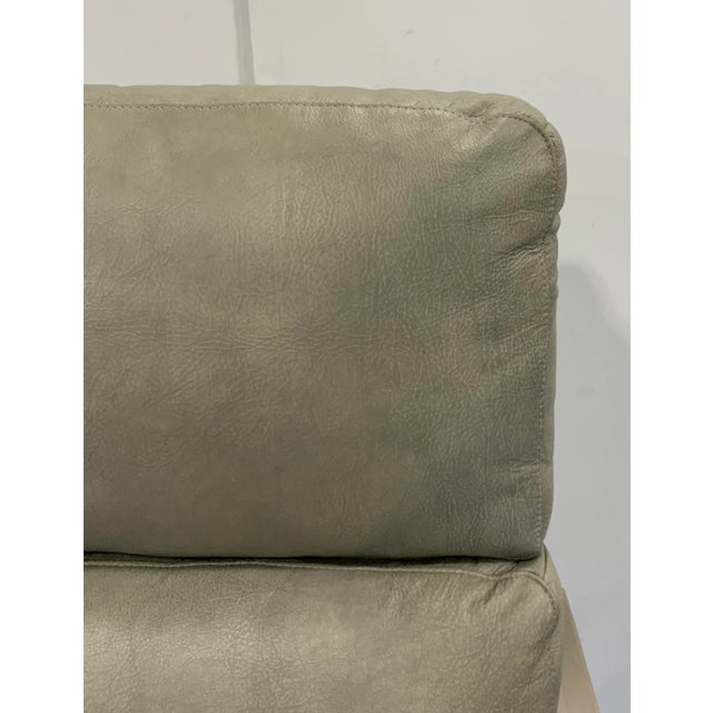 Modern Gray Leather Recliner For Sale - Image 4 of 7