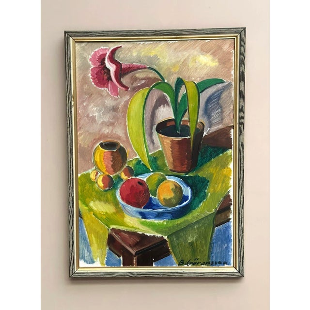 Bror Göransson, Flowers and Fruit, 1960s, Oil on Canvas, Framed For Sale - Image 4 of 14