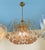 Vintage Gold Rain Chandelier with Handmade Murano Glass Pink Flowers, Italy, 1960 For Sale - Image 3 of 16
