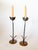 Garden party perfect. This pair of rustic iron candlestick holders are tall, whimsical tulips, with simple round sturdy...