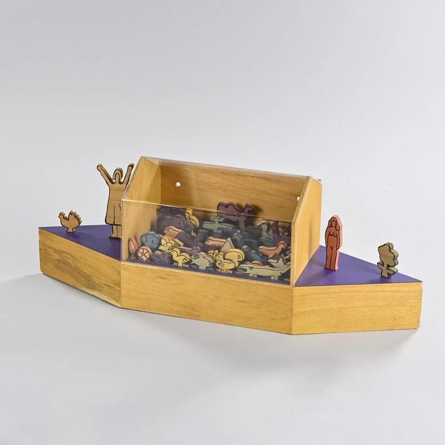 We love the playful spirit of Ugo Nespolo's reinterpretation of Noah's Ark. Arca di Noe Wood and acrylic glass elements....