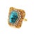 Contemporary Vintage Raw Turquoise and Diamond Ring and Earring Set in 18k Gold For Sale - Image 3 of 7