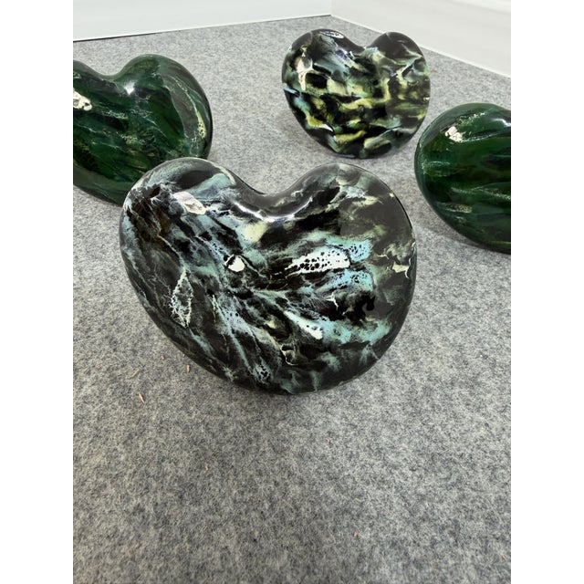 Vintage Glazed Ceramic and Brass Coat Hangers, 1950, Set of 4 For Sale - Image 9 of 9
