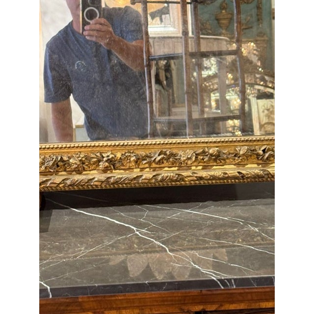 Wood 19th C. French Louis XVI Giltwood Mirror For Sale - Image 7 of 10