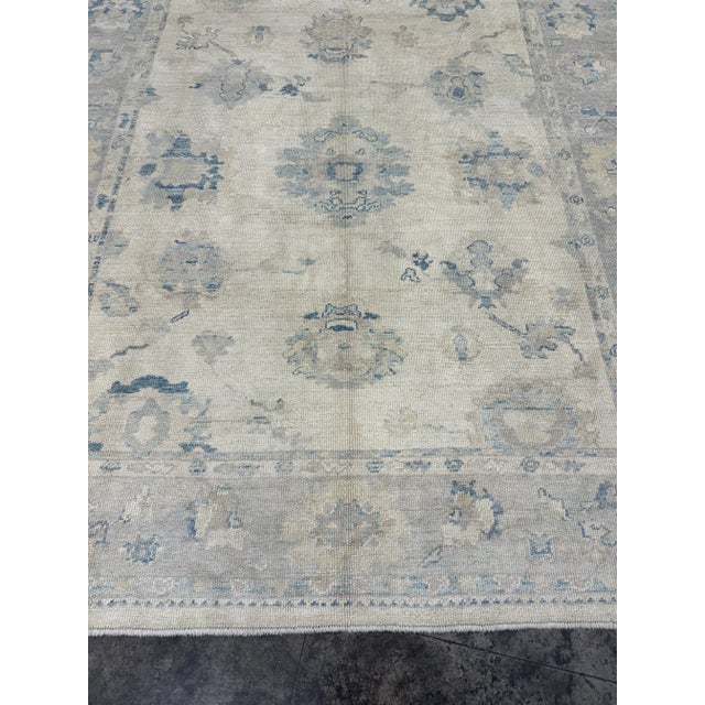 Turkish Turkish Oushak Oriental Hand Knotted Rug 8' X 9'8" - Luxurious Handmade Vintage Decor For Sale - Image 3 of 7