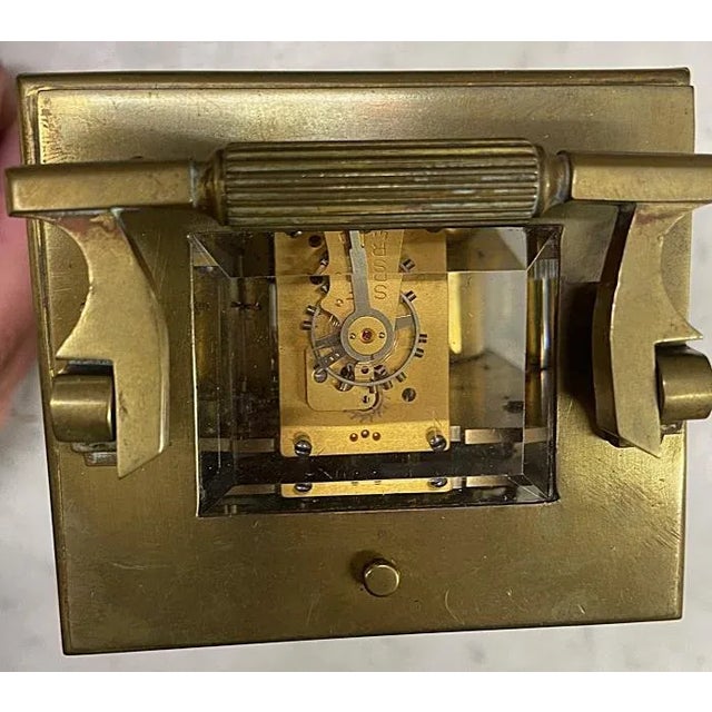 Late 19th Century 19th Century E. Maurice & Co Paris French Brass Repeater Carriage Clock For Sale - Image 5 of 8