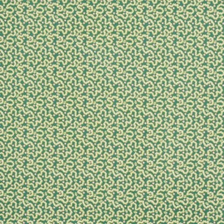 Schumacher Leonie Vermicelli Fabric In Leaf For Sale