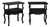 French Mid-Century 2-Tier Black End Tables For Sale