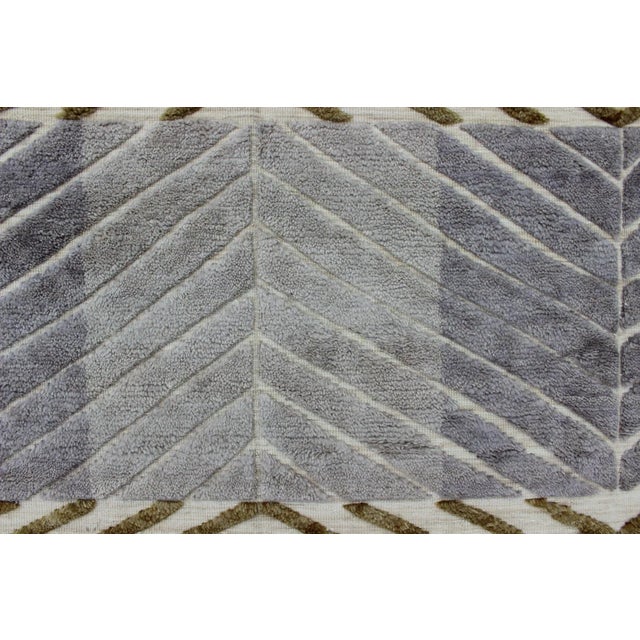 Modern Scandinavian Piled Geometric Design Rug by Keivan Woven Arts 9'2 X 11'10 For Sale - Image 9 of 13