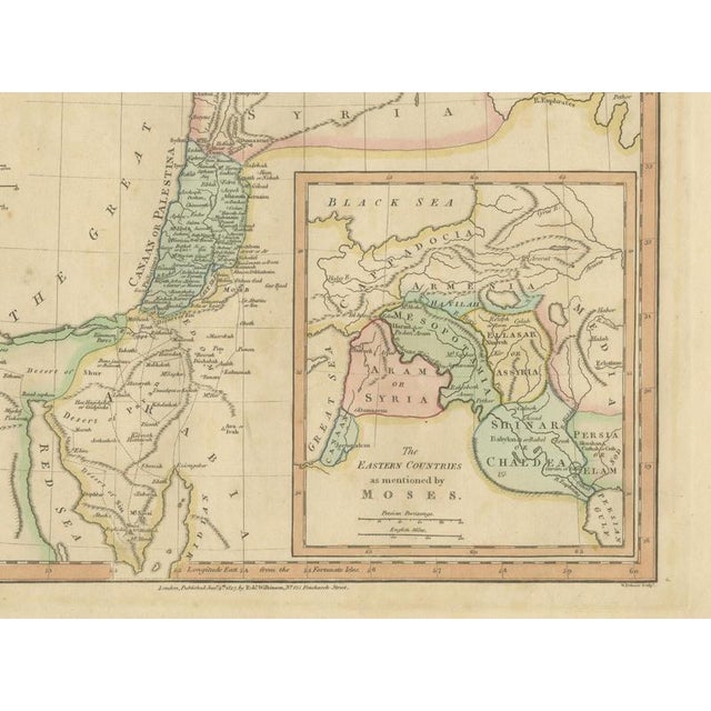 Paper Antique Biblical Holy Land Map, 1827 For Sale - Image 7 of 10