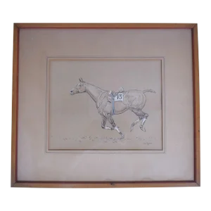 Paul Brown Galloping Steeplechaser 1931 Watercolor with Gouache