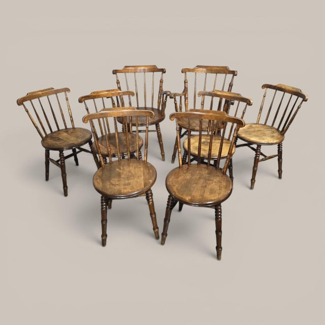 Farmhouse Kitchen Chairs, 1900s, Set of 8 For Sale - Image 14 of 14