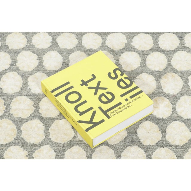 Ivory Contemporary Block Print Floral Natural Silk Rug by Rug & Kilim, India For Sale - Image 8 of 9