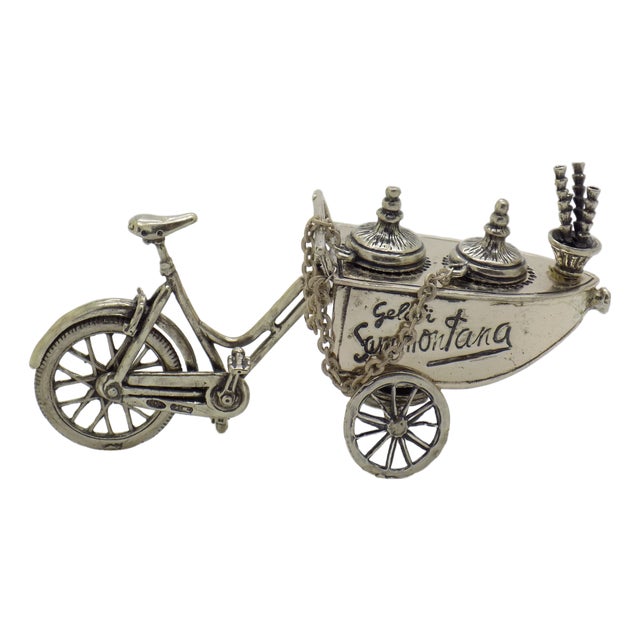 Large Vintage Italian Handmade Silver Ice Cream, 1970s For Sale