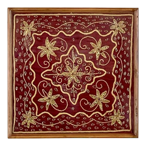 Vintage Indian Beaded Fabric Framed