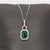 Contemporary 1.2Ct Zambian Emerald and Natural Diamond Pendant in Solid 14k White Gold For Sale - Image 3 of 7