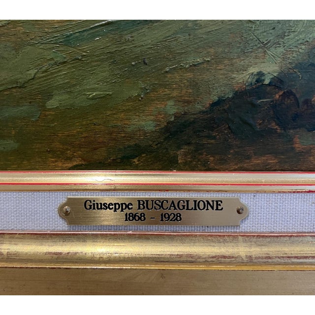 Giuseppe Buscaglione, Piedmontese Landscape, Oil on Canvas, 1920s, Framed For Sale - Image 12 of 13