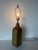 1970s Vintage Carved Oak Wood Table Lamp With Green Inset Panels For Sale - Image 5 of 12