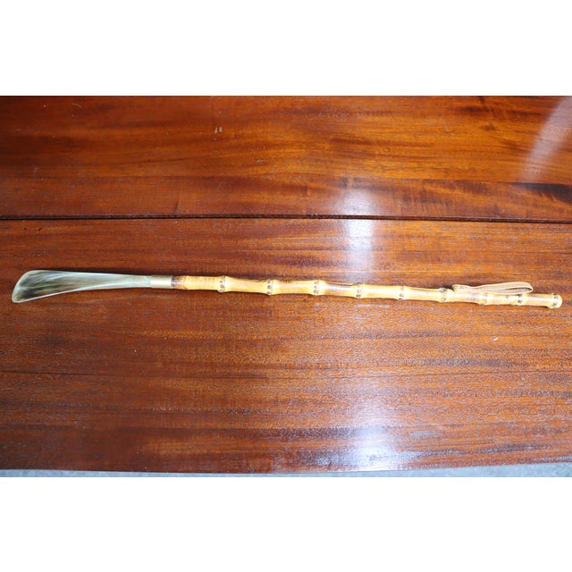 Bamboo & Horn Shoe Horn For Sale - Image 4 of 7