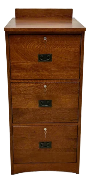 Mission Solid Oak 3 Drawer File Cabinet
