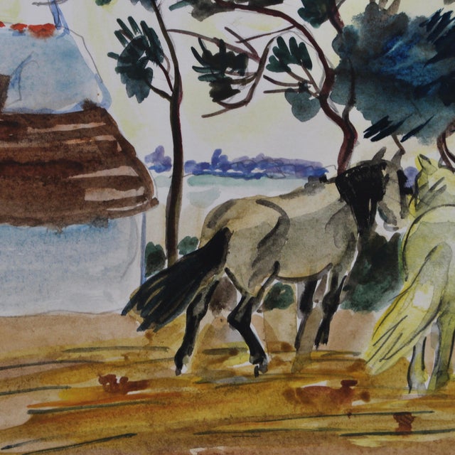 Yves Brayer, Cabane de Cacharel, 1950s, Gouache on Paper For Sale - Image 10 of 13