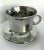 This is a lovely set for 5, with tea cups/mugs, plates and a sugar bowl in mercury glass! The silver decoration has a...
